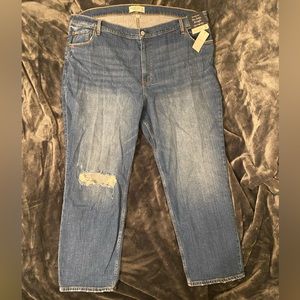 Abercrombie & Fitch Curve Love ultra high rise straight jeans 37L new with tags